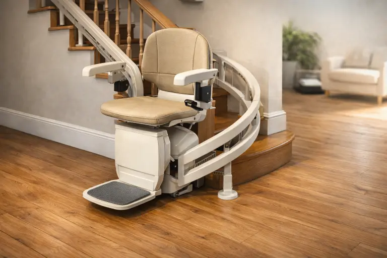 Monte-escalier tournant sur escalier avec virages